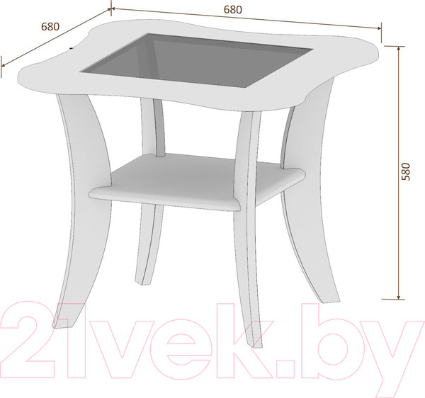 Изображение товара Журнальный столик Кортекс-мебель Лотос-4 (дуб сонома)
