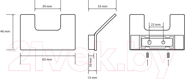 Изображение товара Крючок для ванной Bemeta Nero 135106030 (черный)