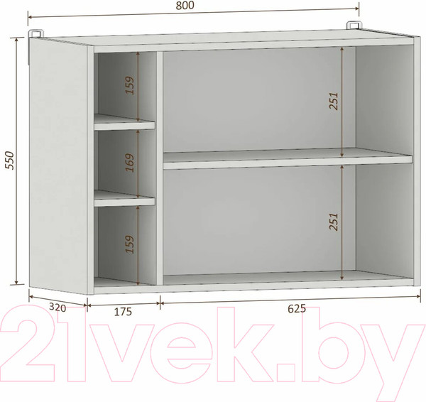 Изображение товара Полка-ячейка Кортекс-мебель КМ 25 (дуб сонома)
