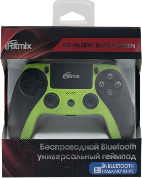 Изображение товара Геймпад Ritmix GP-062BTH (черный/зеленый)