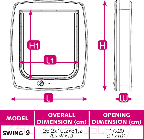 Изображение товара Откидная дверца для животных Ferplast Swing 9 / 72105011 (белый)