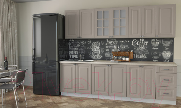 Изображение товара Кухонный гарнитур Интерлиния Мила Деко 2.6 А (луна/травертин серый)