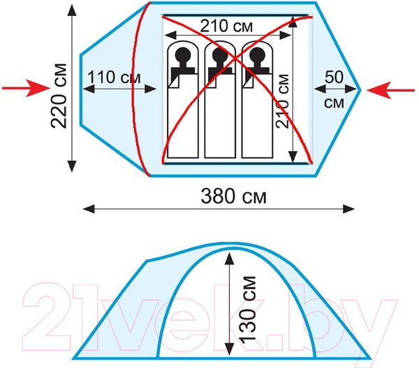 Изображение товара Палатка Tramp Mountain 3 V2 / TRT-23g (зеленый)