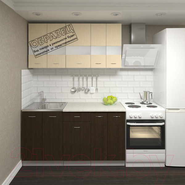 Изображение товара Кухонный гарнитур Кортекс-мебель Корнелия Экстра 1.5м (дуб сонома/венге/марсель)