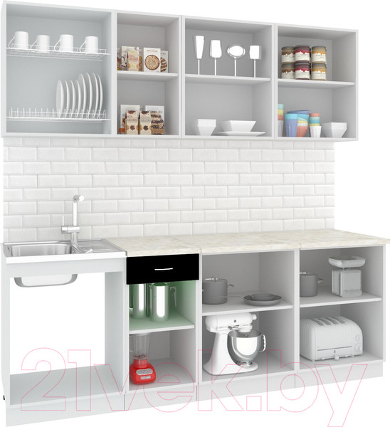 Изображение товара Кухонный гарнитур Кортекс-мебель Корнелия Экстра 2.2м (дуб сонома/королевский опал)