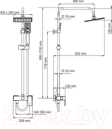 Изображение товара Душевая система со смесителем Wasserkraft A17702
