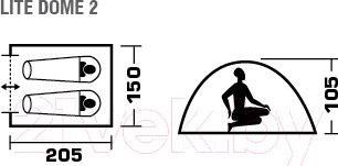 Изображение товара Палатка Jungle Camp Lite Dome 2 / 70811 (зеленый/серый)