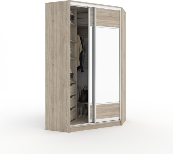 Изображение товара Шкаф-купе Кортекс-мебель Сенатор ШК30 Геометрия ДСП с зеркалом (дуб сонома)