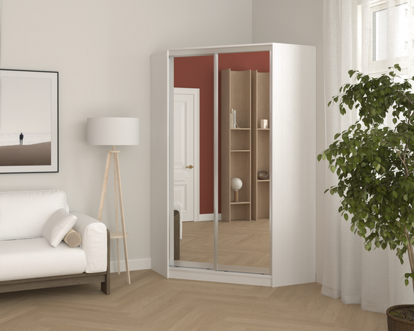 Изображение товара Шкаф-купе Кортекс-мебель Сенатор ШК30 Классика зеркало (белый)