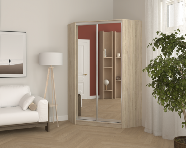 Изображение товара Шкаф-купе Кортекс-мебель Сенатор ШК30 Классика зеркало (дуб сонома)