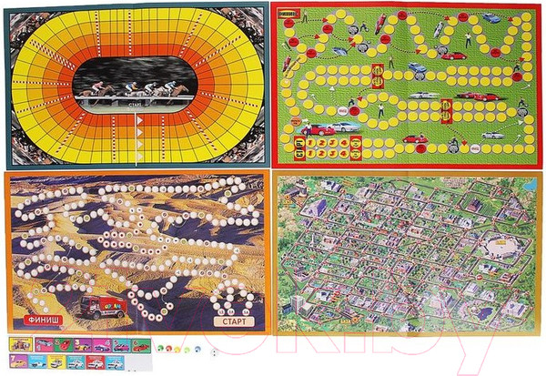 Изображение товара Настольная игра Topgame Супер-гонки 4 в 1 / 01578