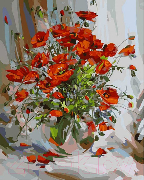 Изображение товара Картина по номерам БЕЛОСНЕЖКА Букет маков / 003-AB