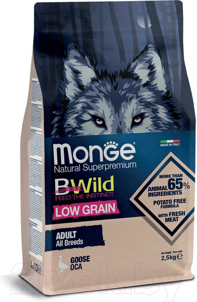 Изображение товара Сухой корм для собак Monge BWild Adult Goose (2.5кг)