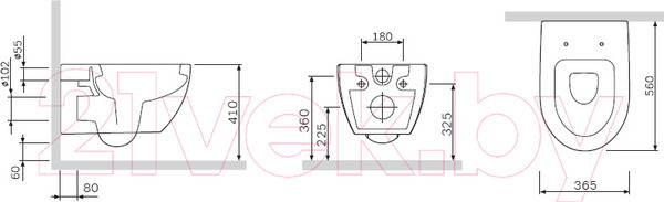 Изображение товара Унитаз подвесной AM.PM Awe C111738WH