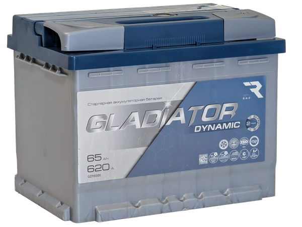 Изображение товара Автомобильный аккумулятор Gladiator Dynamic R+ (65 А/ч)