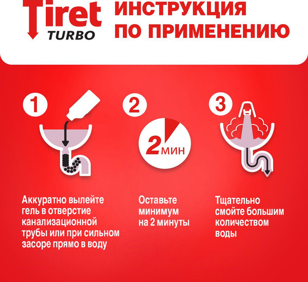 Изображение товара Средство для устранения засоров Tiret Turbo (1л)