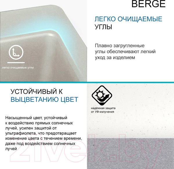 Изображение товара Мойка кухонная Berge BR-5750 (белый)