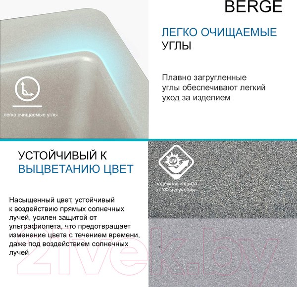 Изображение товара Мойка кухонная Berge BR-5750 (графит)