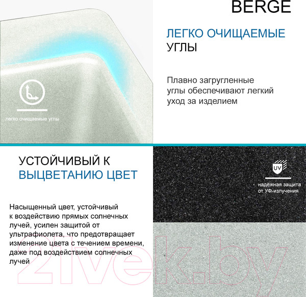 Изображение товара Мойка кухонная Berge BR-7603 (серый)