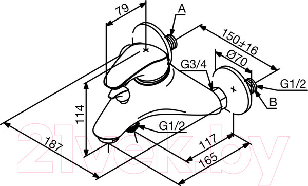Изображение товара Смеситель RedBlu by Damixa New Space 101000000