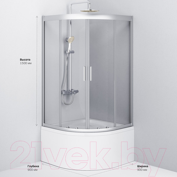 Изображение товара Душевой уголок AM.PM Gem Deep W90G-401A090WT