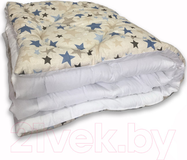Изображение товара Одеяло Angellini Дуэт 8с014дб (140x205, звездный/белый)