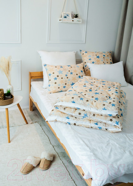 Изображение товара Одеяло Angellini Дуэт 8с022дб (200x220, звездный/белый)