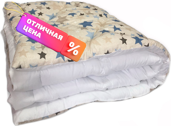 Изображение товара Одеяло Angellini Дуэт 8с022дб (200x220, звездный/белый)