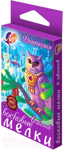 Изображение товара Восковые мелки ЛУЧ Фантазия / 25С 1519-08 (6цв)