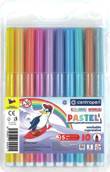 Изображение товара Фломастеры Centropen Colour World Pastel / 7550 1087 (10шт)