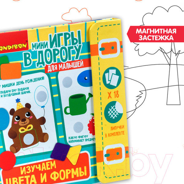 Изображение товара Развивающая книга Bondibon Изучаем цвета и формы / ВВ3467