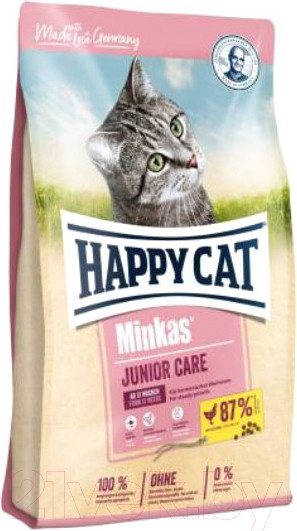 Изображение товара Сухой корм для кошек Happy Cat Minkas Junior Care Geflugel / 70373 (10кг)