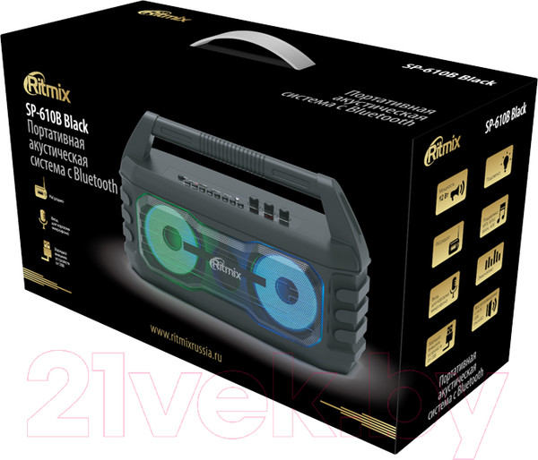 Изображение товара Портативная колонка Ritmix SP-610B (черный)