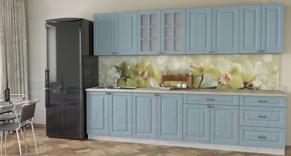 Изображение товара Кухонный гарнитур Интерлиния Мила Деко 3.0 Б (океан/травертин серый)