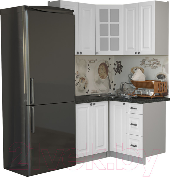 Изображение товара Кухонный гарнитур Интерлиния Мила Деко 1.2x1.2 (белый/кастилло темный)