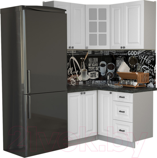 Изображение товара Кухонный гарнитур Интерлиния Мила Деко 1.2x1.3 (белый/кастилло темный)