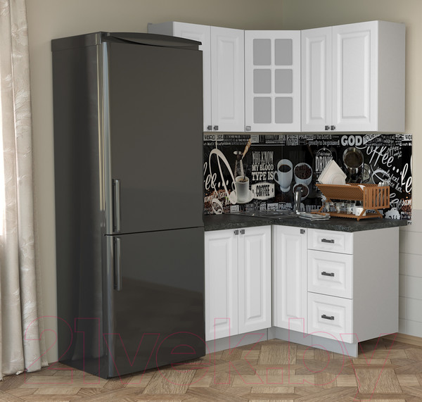 Изображение товара Кухонный гарнитур Интерлиния Мила Деко 1.2x1.3 (белый/кастилло темный)