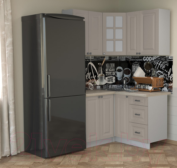 Изображение товара Кухонный гарнитур Интерлиния Мила Деко 1.2x1.3 (луна/травертин серый)