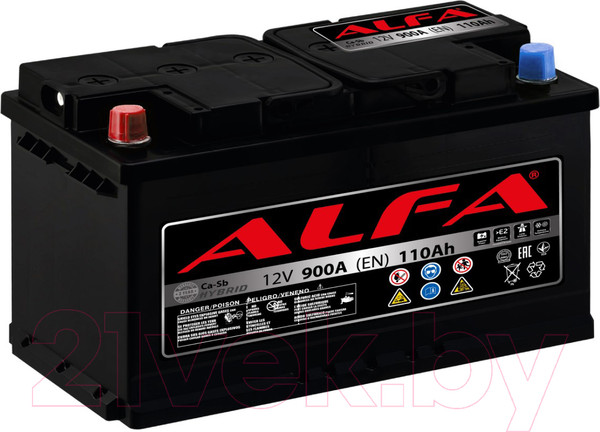 Изображение товара Автомобильный аккумулятор ALFA battery Hybrid L (110 А/ч)
