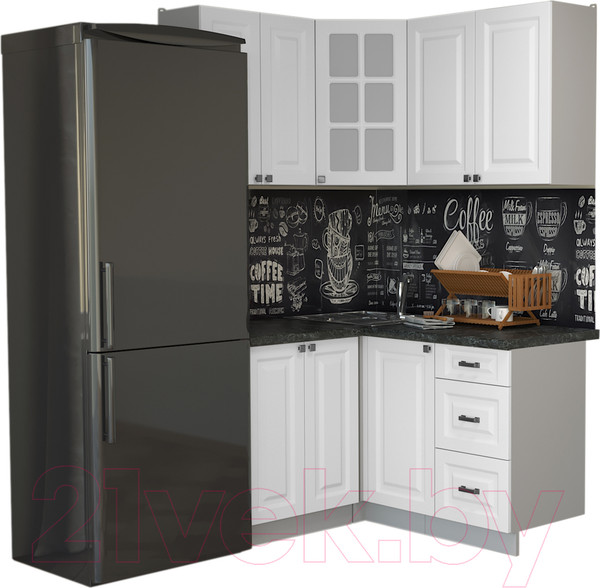 Изображение товара Кухонный гарнитур Интерлиния Мила Деко 1.2x1.4 (белый/кастилло темный)