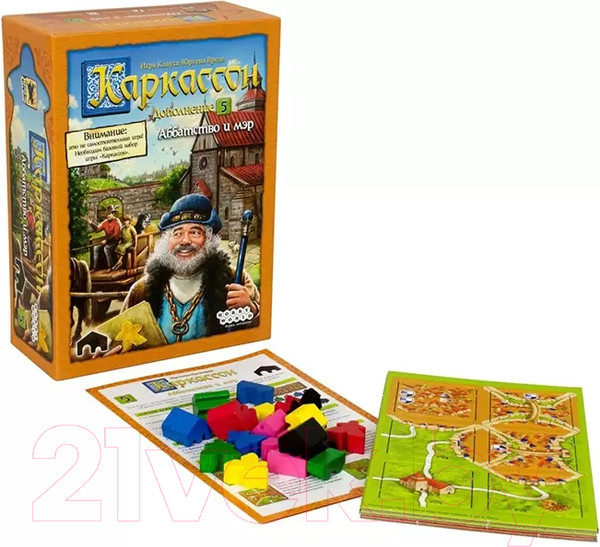 Изображение товара Дополнение к настольной игре Мир Хобби Каркассон 5: Аббатство и мэр / 915222
