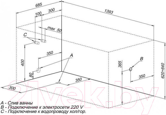 Изображение товара Ванна акриловая Aquanet Nord 140x70