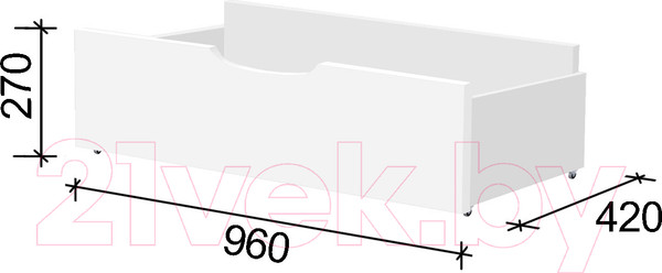 Изображение товара Ящик под кровать Артём-Мебель СН 120.06 (белый)