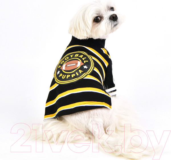 Изображение товара Футболка для животных Puppia Touchdown / PATD-TS1757-BK-L (L, черный)