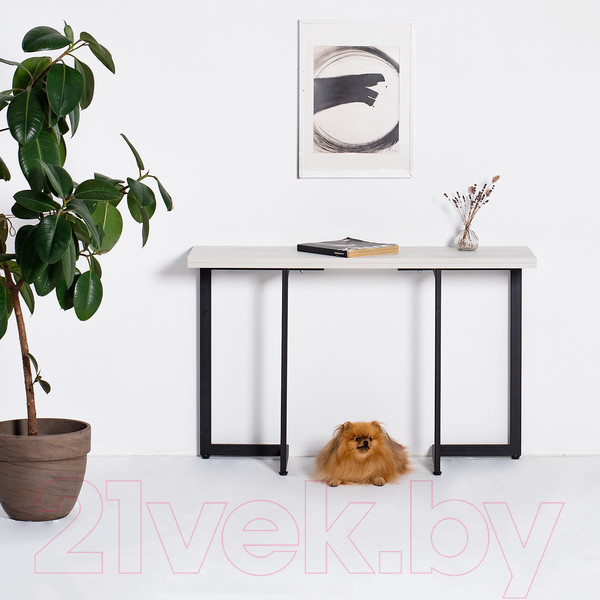 Изображение товара Обеденный стол Millwood Арлен 1 38-76x110x76 (дуб белый Craft/металл черный)