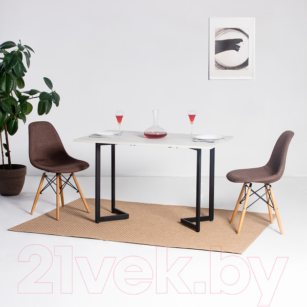 Изображение товара Обеденный стол Millwood Арлен 1 38-76x110x76 (дуб белый Craft/металл черный)