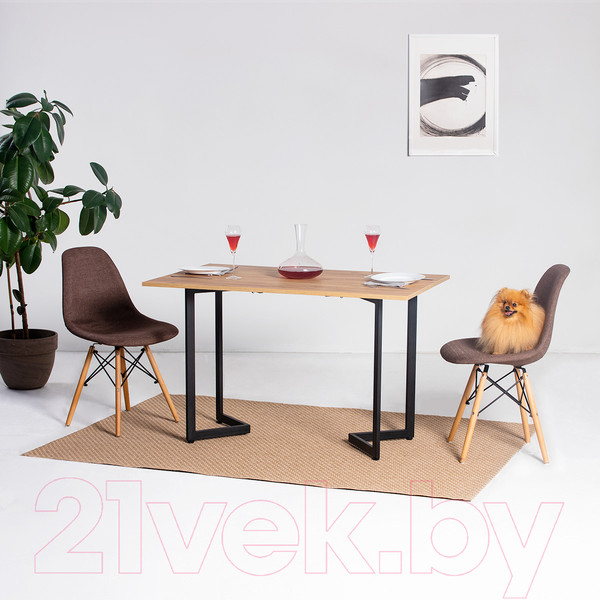 Изображение товара Обеденный стол Millwood Арлен 1 38-76x110x76 (дуб золотой Craft/металл черный)