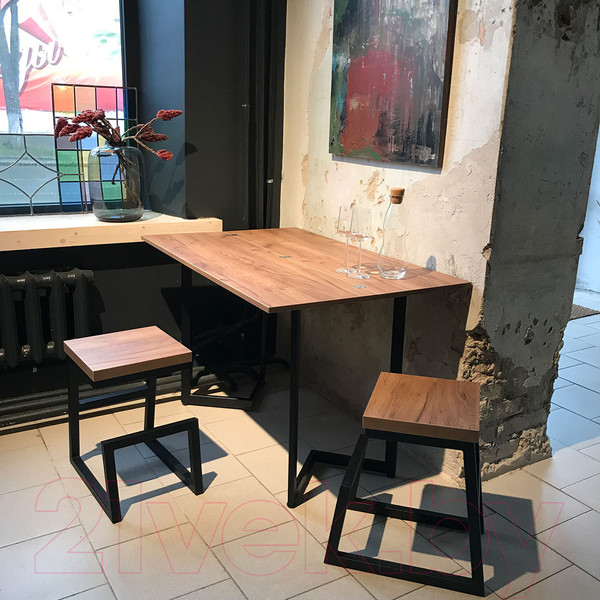 Изображение товара Обеденный стол Millwood Арлен 1 38-76x110x76 (дуб табачный Craft/металл черный)