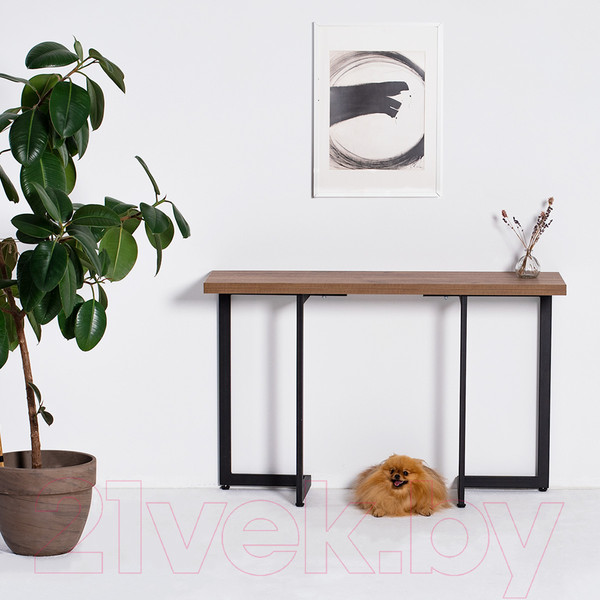 Изображение товара Обеденный стол Millwood Арлен 1 38-76x110x76 (дуб табачный Craft/металл черный)