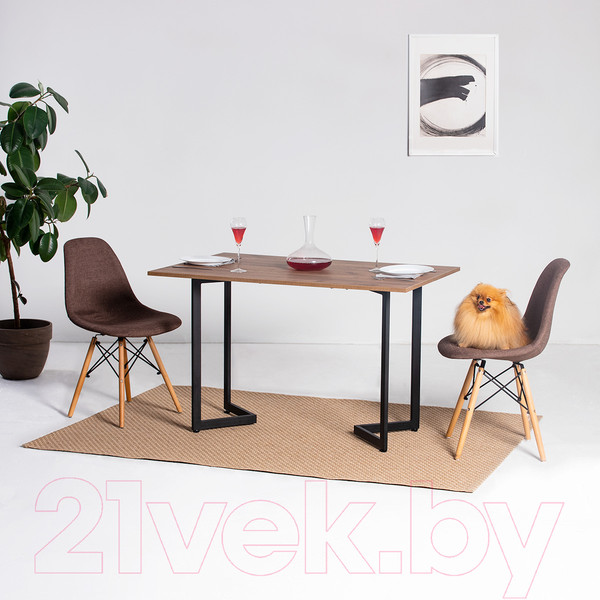 Изображение товара Обеденный стол Millwood Арлен 1 38-76x110x76 (дуб табачный Craft/металл черный)